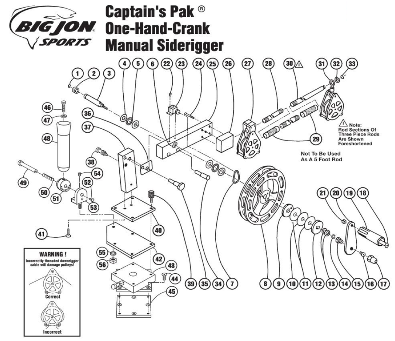 Order Big Jon Captain's Pak Manual Downrigger Parts online from FISH307.com